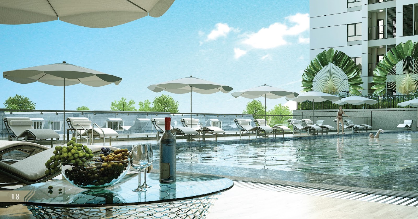 bể bơi palm garden